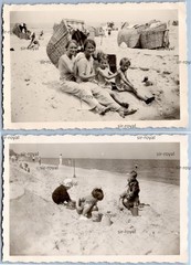 2x Rewahl West Pomerania 1939 – Family on the Beach – 1930s Poland Rewal – Photo 9x6cm