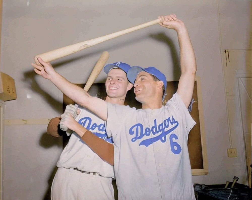 Carl Furillo & Don Drysdale-color 8×10 Colorized Print-FREE SHIPPING