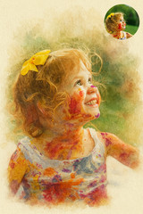 Your Photo to Watercolor Portrait| Digital Art Download| Personalized 3D Art