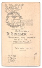 Photograph A. Grieger, Weissensee, King Chaussee 20, Knirps in Sunday dress