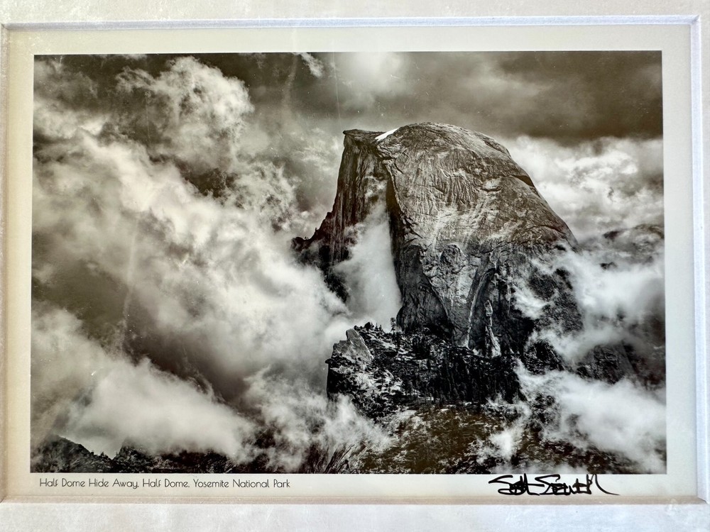 B&W Matted Signed Fine Art Photo Print «Half Dome Hide Away» Yosemite Sewell 5×7