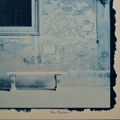 ALAN BLAUSTEIN Original Vintage Signed La Mappa Benches Tinted Photograph Print