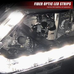 Headlight Assembly for 2014 2015 2016 Nissan Rogue Clear Lens Black Housing with