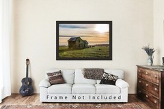 Country Photography Print – Picture of Abandoned House and Cows in Oklahoma