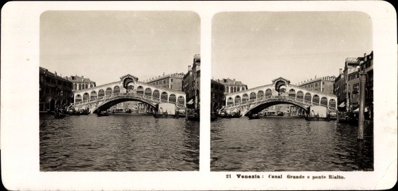 Stereo Photo Venezia Venice Veneto, Grand Canal, Rialto Bridge – 10816303