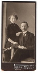 Photograph Atelier Müller, Berlin, Portrait of a Couple 1914 CDV / Cabinet Photo