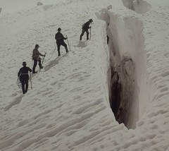Original 1888 VITTORIO SELLA ‘Crevasse on Glacier Blanc’ Gelatin Silver PHOTO