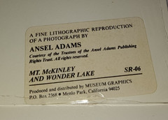 Museum Graphics Ansel Adams Photo Mt McKinley Wonder Lake 4.5 x 5.75 Matted 8×10