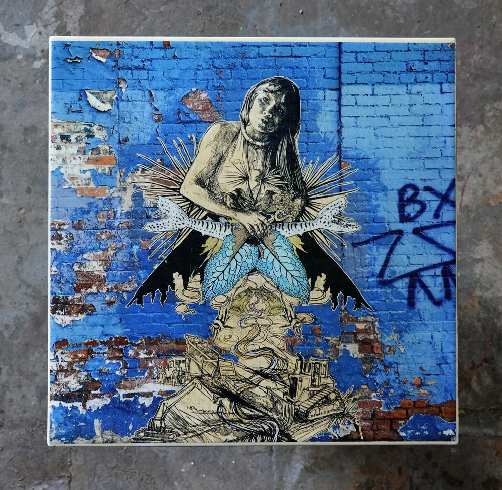 Handmade Swoon Street Art Tile. Grafitti Mural Banksy Obey Streetart unique