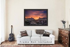 Scotts Bluff Photography Print: Nebraska Sunset Landscape Sky Prairie Photo