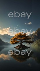 Golden Solitude on Still Waters Digital Image Picture Wallpaper JPEG
