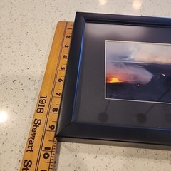 Black Framed Art Photo Hawaii Volcano Lava Signed G Brad Lewis 9.5×11 Photograph