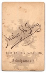 Photograph M. Jung, Lichtenstein-Callnberg, Schulgasse 175, portrait of a woman