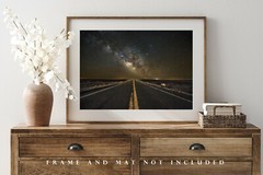 Night Sky Photography Print – Picture of Milky Way Over Road in Arizona