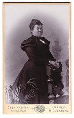 Photograph used Kremer, Barmen, Heckinghauserstr. 25, lady in elegant dress