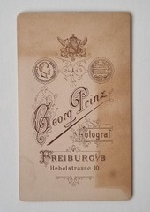 Great CDV photo – dog with plate hat, glasses and cigar – Freiburg around 1890