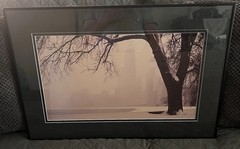 Signed Framed 30×20 Photograph Of Downtown Chicago Winter Gary Steinke