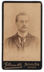 Photograph Gillman & Co., Oxford, Portrait of a Man with Glasses