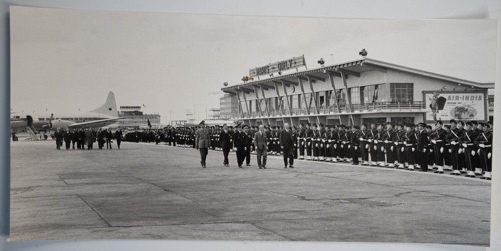 Vintage Photo Official Troop Review Orly Airport France 17X36cm 1960