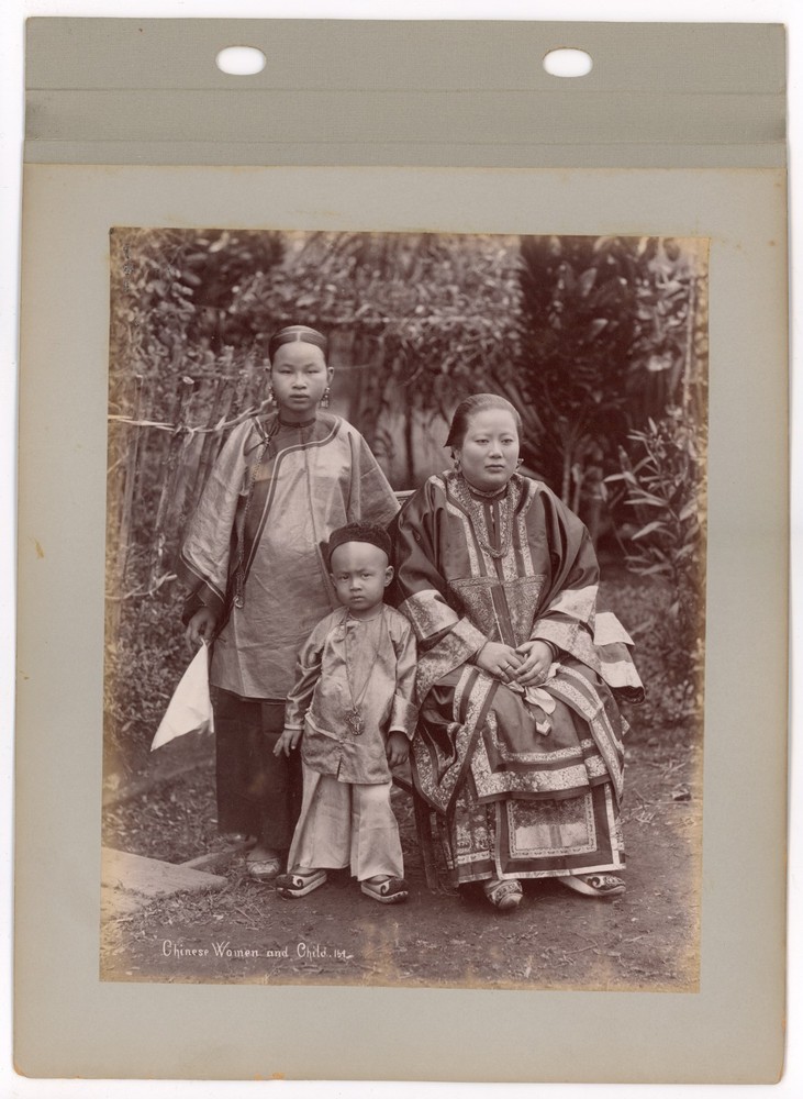 Chinese Women and Child Dalhousie Park Rangoon Burma Albumen 1880 (2) Photos