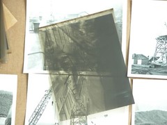 50s Working Gantry Crane & Railroad Cars Construction Crew Photographs Negatives