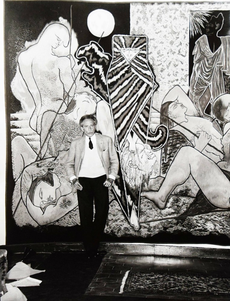 Cocteau, Original Portrait Photograph (in front of Tapestry) by Alberto Durazzi