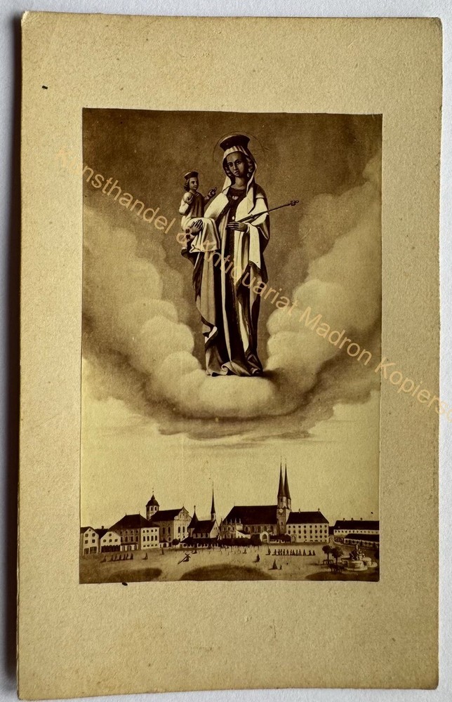 orig. CDV photo photograph lithograph around 1870 Altötting
