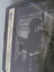 mining miner rescue equipment antique hist. large glass picture