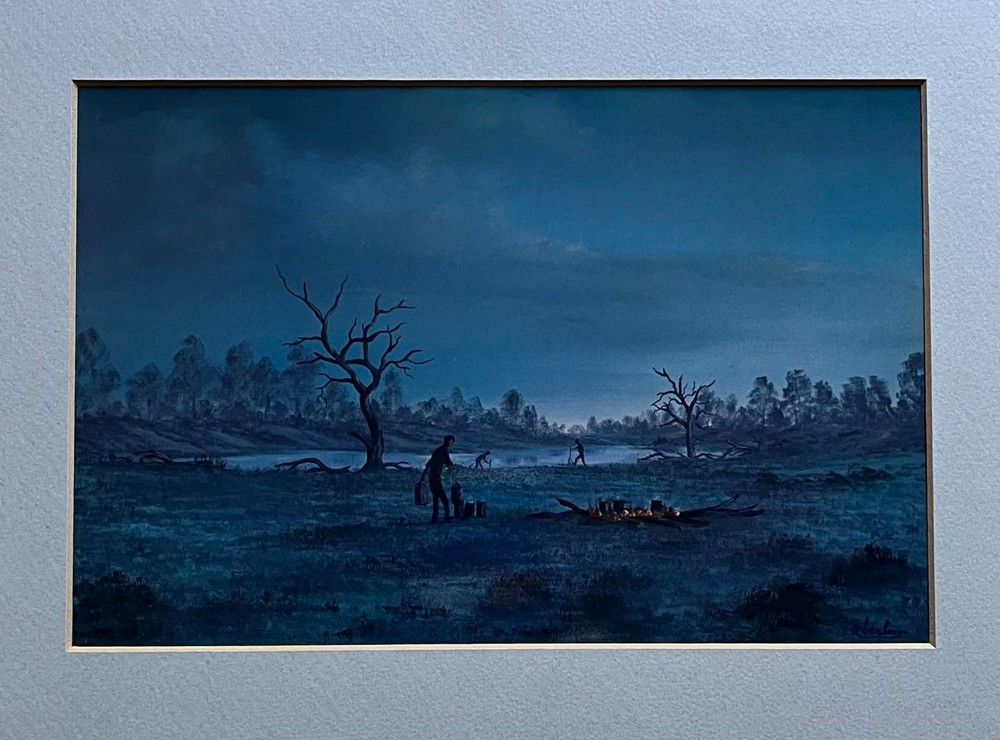 JACK ABSALOM AUSTRALIAN SIGNED PHOTOGRAPH «OUTBACK CAMPSITE» 2002