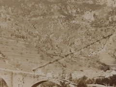 Antique Original Sepia Print Sainte Enimie sur le Tarn, Lozère c.1900 13×17
