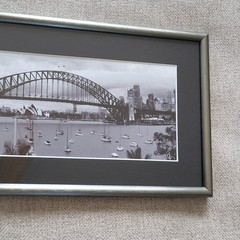 Framed Art Panoramic Photography Sydney Harbour Opera House Bridge VINTAGE 90s