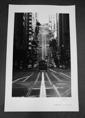 Jesse Kalisher art photograph, S.F Cable Car on street, signed, #407, unframed