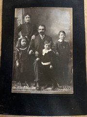 Mounted Antique Black White Family Photograph Photo Victorian Cabinet Card