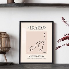 Pablo Picasso Canvas Wall Art Cat Posters Prints Abstract Line Drawing Pictur…