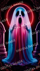 Digital Art Picture Image Photo Wallpaper Background Desktop AI Ghost Cemetery