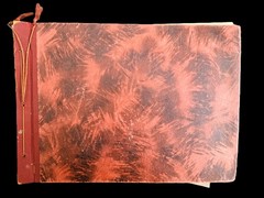 Photo album ancient B/W photos spider paper 142 pictures from 1920 approx. 25x35x4 cm
