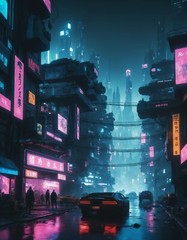 2 Cyber Punk City 2077, Modern Picture Background JPEG ONLY