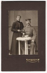 Photograph A. D. Winkler, Görlitz, soldier in uniform with collar mirror, scab