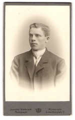 Photograph Joseph Werner, Munich, Isarthorplatz 2, young man with beautiful eye