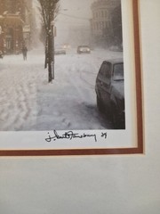 Kent Stansbury Signed Framed Matted Photo Port Townsend WA Snow Street 1997