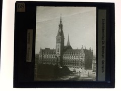 Original old glass slide/plate Hamburg City Hall approx. 1924 8.5x10cm SW-ClassicCamera