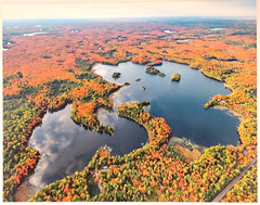 Wildcat Lake, Presque Isle, Vilas Co., Wisconsin Overhead Photo. Frame Optional.