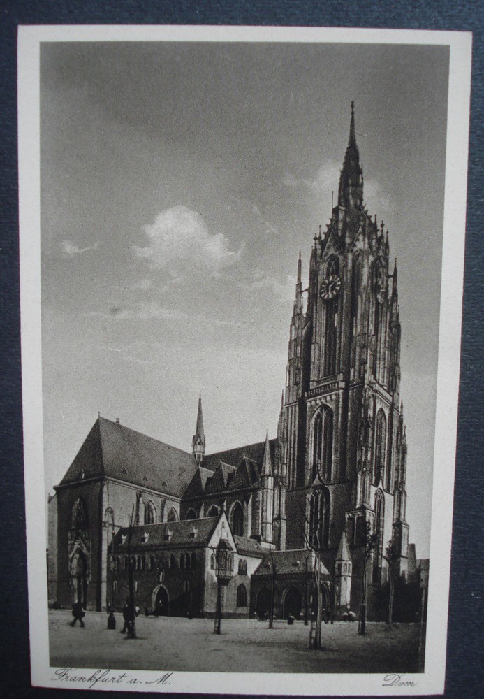 Postcard postcard 1900: copper intaglio print Frankfurt «Cathedral»