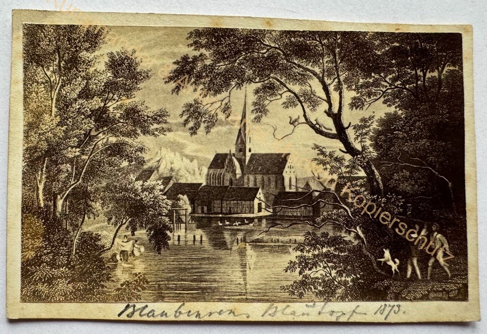 orig. CDV photo photograph lithograph around 1873 Blaubeuren