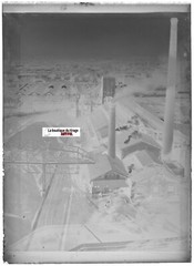 Factory, Industry, Vintage Glass Photo Plate, Black & White Negative 6X9 CM