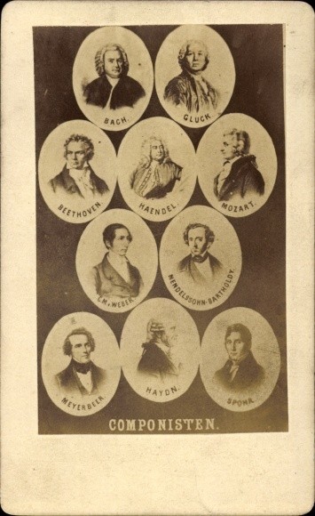 CdV composers, Haydn, Meyerbeer, Weber, Beethoven, Gluck, Bach,… – 10935469