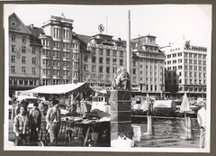 Photo Norway Bergen Port Market Quay Market Stall Ships 1950s Car Ship Port