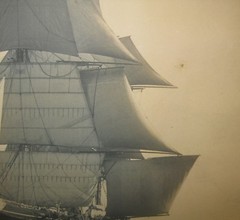 Antique CHARLES BOLLES ‘Benjamin F Packard’ SAILBOAT Sailing Gelatin PHOTOGRAPH