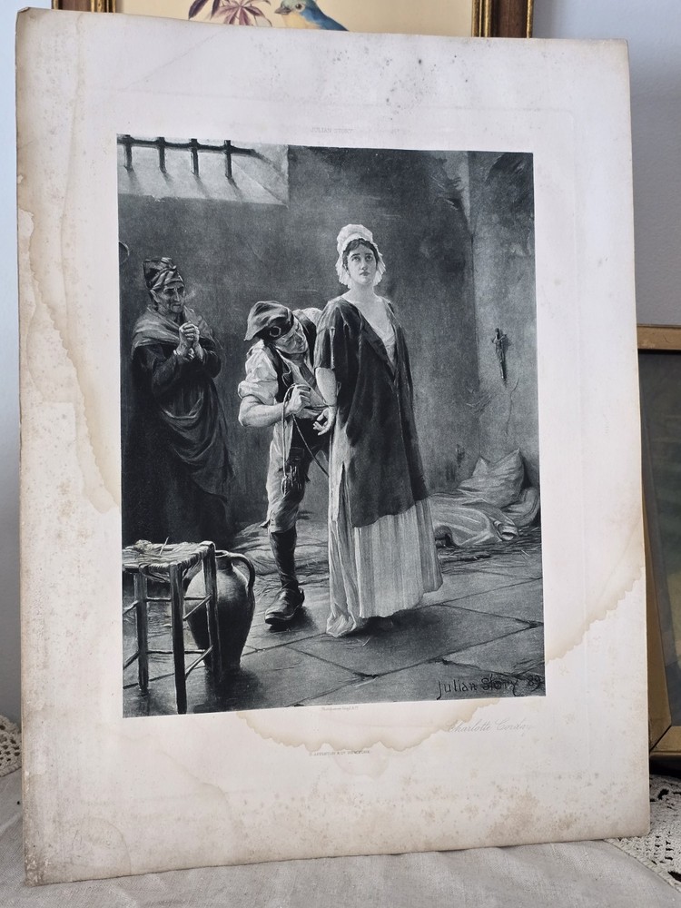 Julian Story «Charlotte Corday» Photogravure French Revolution Antique Print TLC
