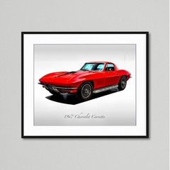 Classic Cars – 1967 Chevrolet Corvette Rally Red – Print